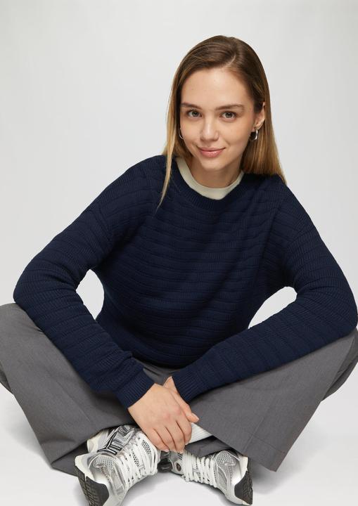 Immagine prodotto s.Oliver Strickpullover Baumwollmix-Pullover mit Strukturmuster (XL)