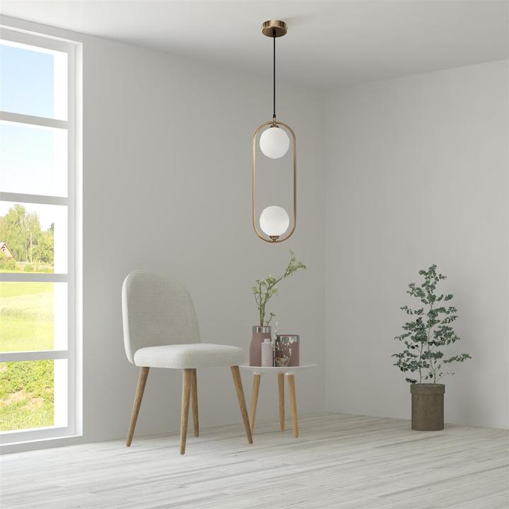 Actual product image Maytoni Ring Pendant Light, Pendant 2x G9 White Brass (G9)