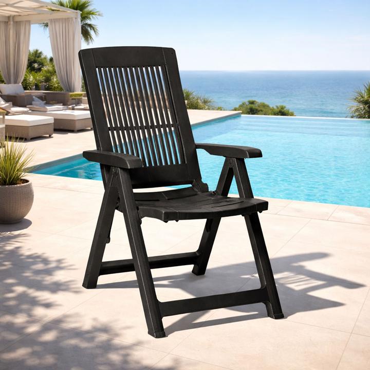 Actual product image Mojawo Klappstuhl Kunststoff Anthrazit 5-Positionen