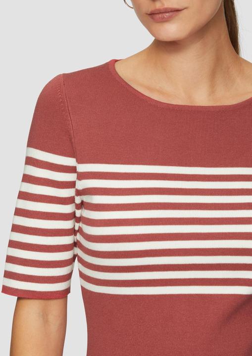 Actual product image S.Oliver Strickpullover Gestreifter Slim-Fit-Pullover mit kurzen Ärmeln (40)