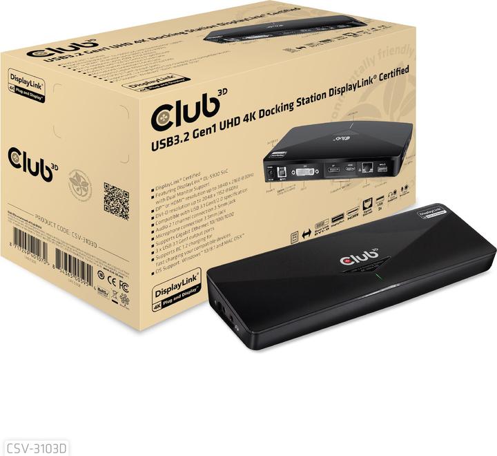 Actual product image Club 3D Csv-3103d (USB-B, 9 ports)