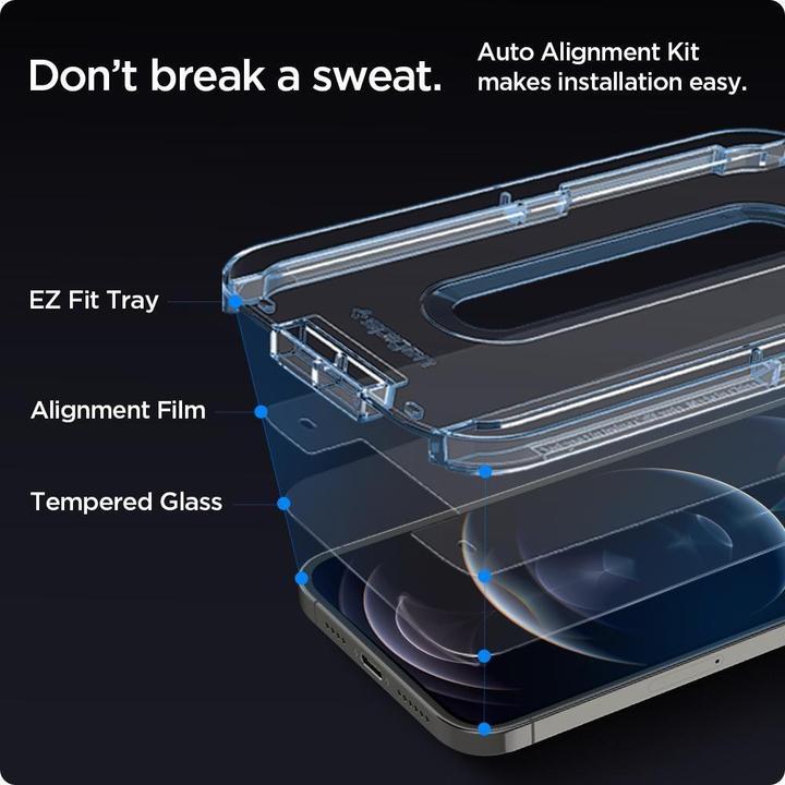 Immagine prodotto Spigen tR EZ Fit (2 Pezzo/i, Apple iPhone 12, Apple iPhone 12 Pro)
