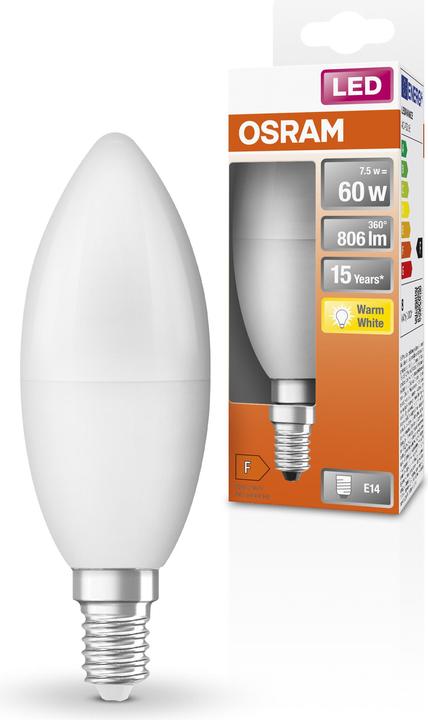 Produktbild Osram Led Star Classic B (E14, 7.50 W, 806 lm, 1 x, F)