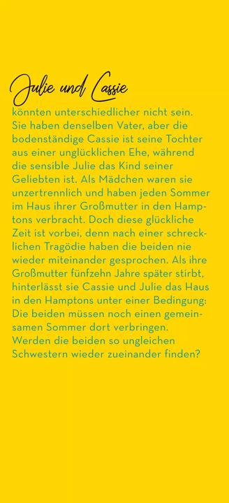 Produktbild Schwestern für einen Sommer (Deutsch, Cecilia Lyra, 2018)