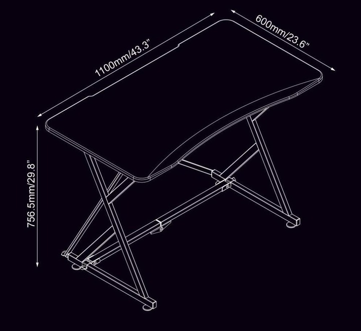 Actual product image Techly Computer Gaming Table For Car Gamers