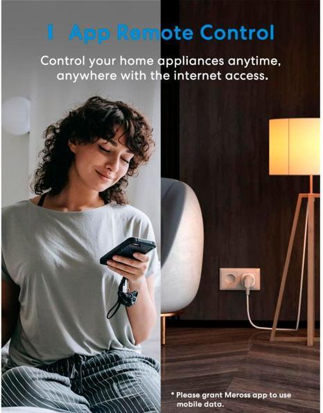 Actual product image Meross Smart plug MSS315MA-EU with energy monitor (Matter)