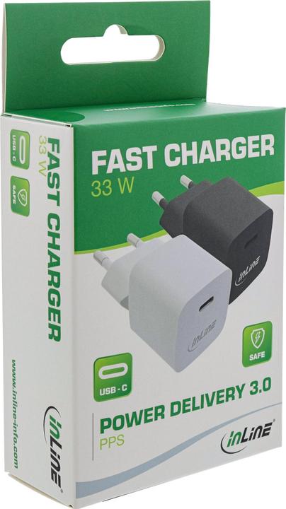 Produktbild InLine USB Netzteil Ladegerät Single USB-C (33 W, 1 Port)