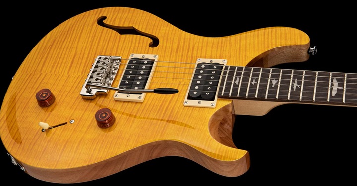 Produktbild PRS SE Custom 22 Semi-Hollow - Santana Yellow (E-Gitarre, Ahorn, Mahagoni, Palisander)