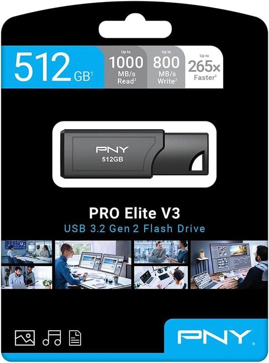 Produktbild PNY Pro Elite V3 USB 3.2 512GB (512 GB, USB-A)