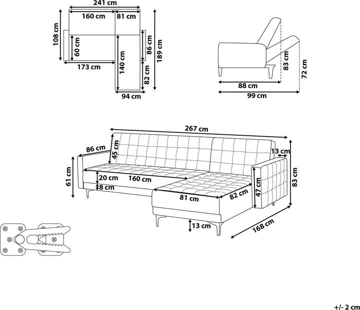 Actual product image Beliani Aberdeen (Corner sofa)
