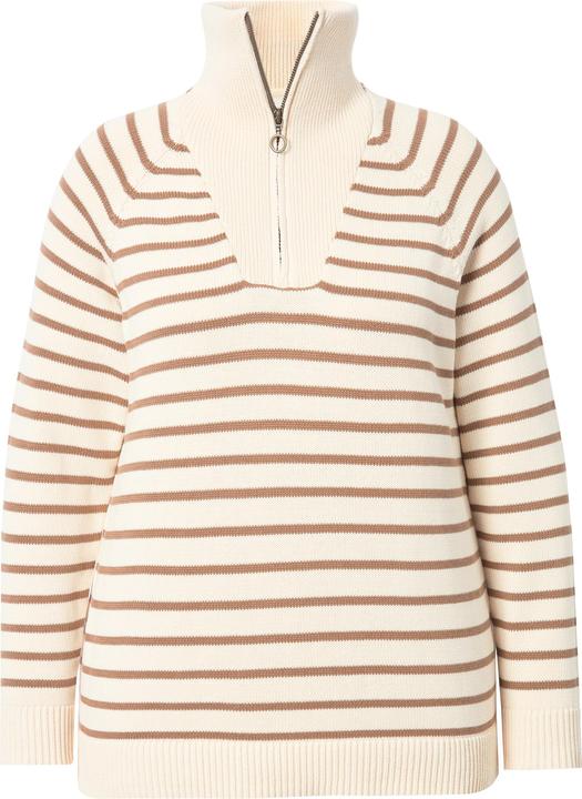 Produktbild Ulla Popken Troyer, Ringel, Stehkragen, Zipper, Langarm (50, 52)