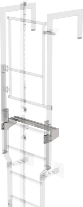 Actual product image Günzburger Exit step suitable for safety door with arrester rail stainless steel gap dimension 150mm (Scaffolding)
