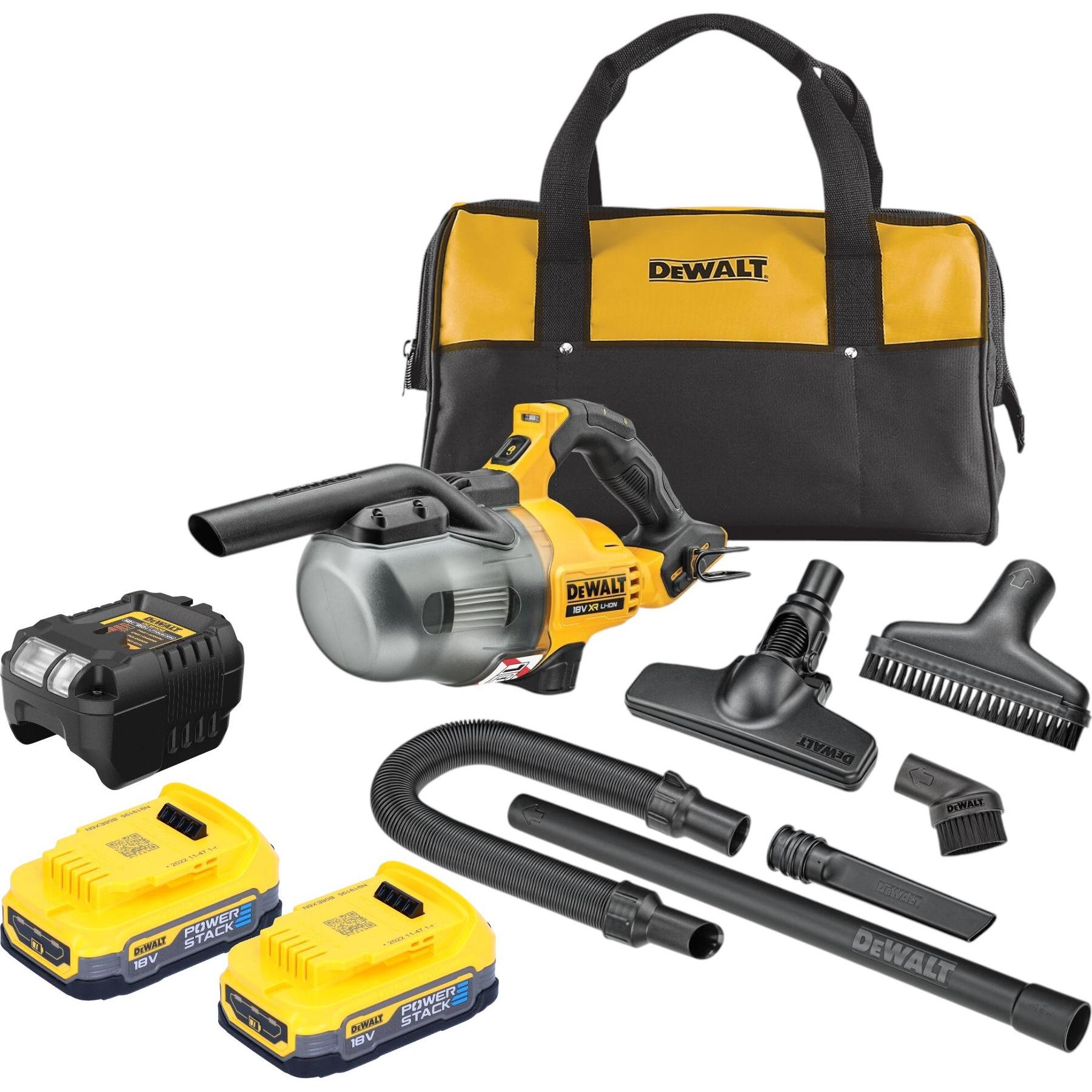 Thumbnail - DeWalt, Industriestaubsauger, DCV 501 LE2 Akku Stabsauger 18 V 0,7 l Staubklasse L + 2x Powerstack Akku 1,7 Ah + Ladeger...