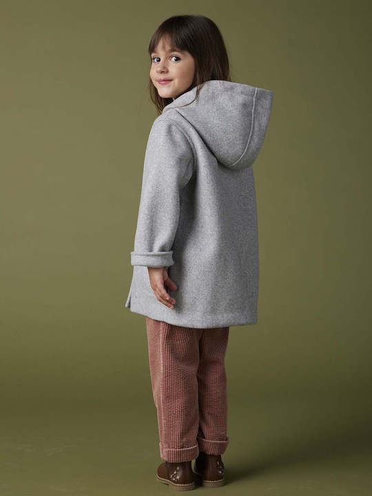 Immagine prodotto Vertbaudet Cappotto da bambina con cappuccio, look in lana (98)