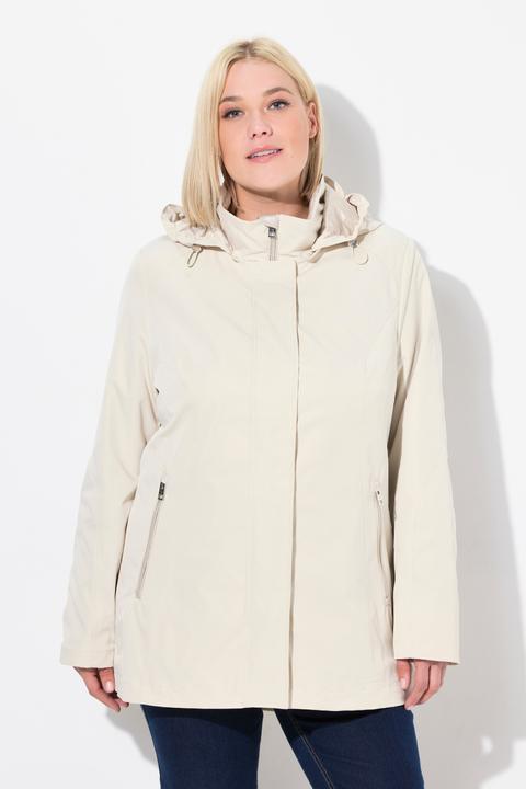 Produktbild Ulla Popken Softshell-Longjacke, wasserdicht, 2-Wege-Zipper, Kapuze (50, 52)