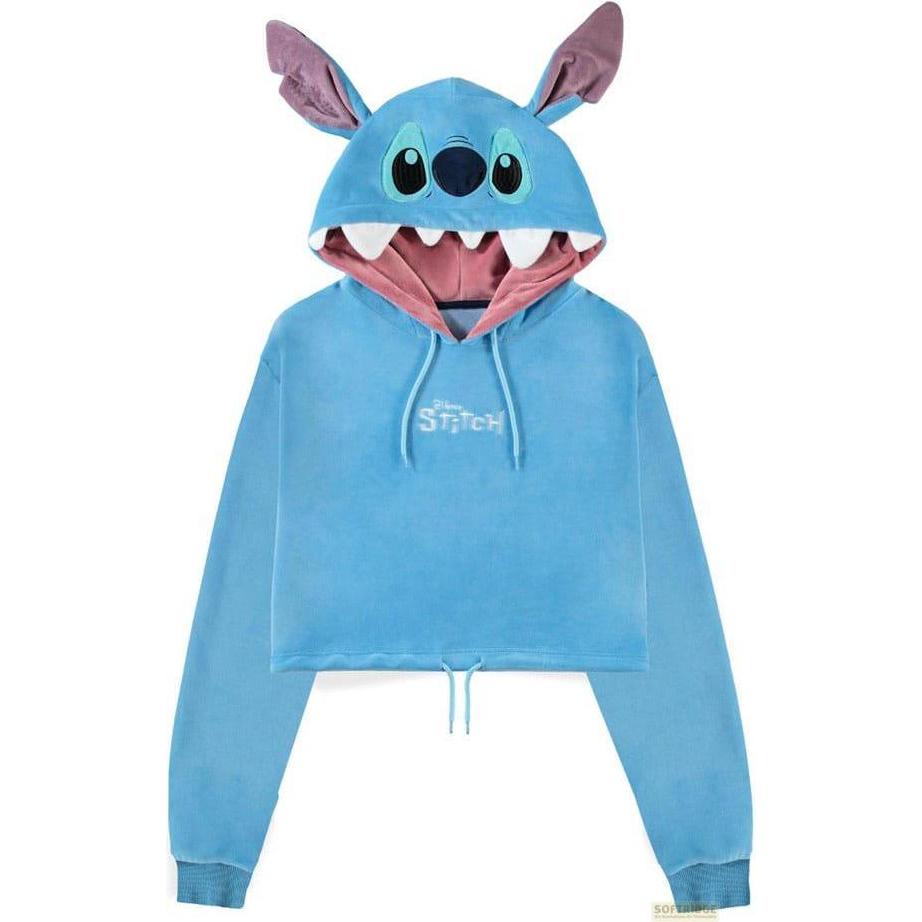 Difuzed, Mädchen, Pullover, Lilo & Stitch Cropped Sweater à capuche Stitch (XL), Blau, (XL)