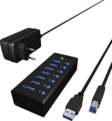 Immagine prodotto Icy Box ICY BOX Hub mit Ladefunktion & Aluminium-Gehäuse IB-AC618 (USB-B, 7 Porti)
