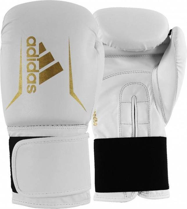 Immagine prodotto Adidas Guanti da boxe Speed 50, ADISBG50 bianco/oro (14 OZ)