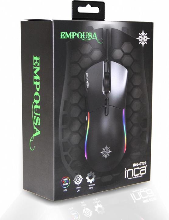 Image du produit Inca Souris de jeu professionnelle RGB 6 Led 10000 DPI 7D Macro Keys with Double Cap (Filaire)