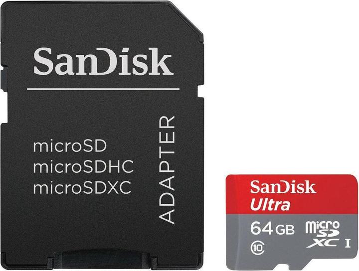 Image du produit Sandisk Ultra microSD A1 (64 Go, microSDXC, U1, UHS-I)