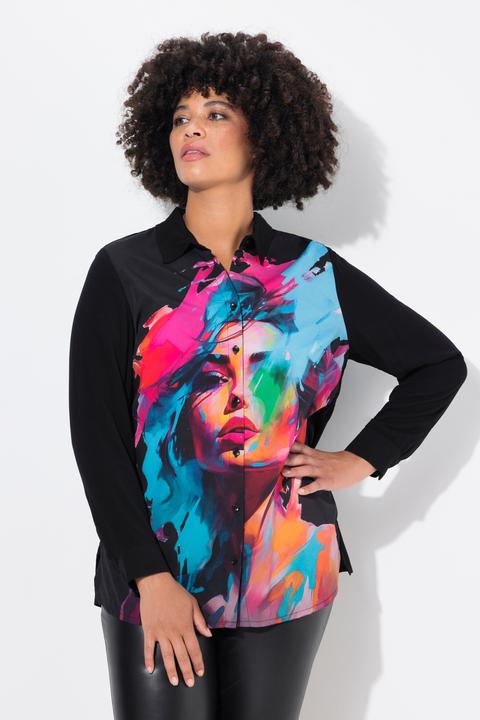 Produktbild Angel of Style Bluse, Straight Fit, Vorderseite Frauengesichts-Print (54)