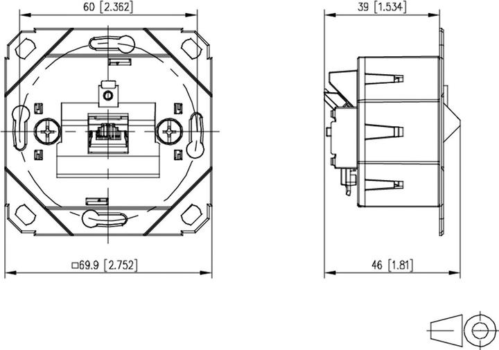 Produktbild Metz Connect E-DAT C6A IDC Dose, 1 Port