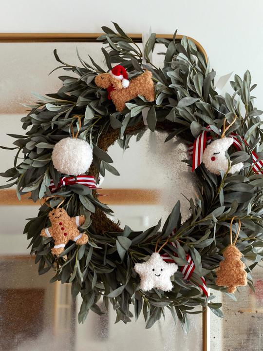 Vertbaudet 12er-Set Weihnachtsbaum-Dekorationen aus Teddyfleece (12x)