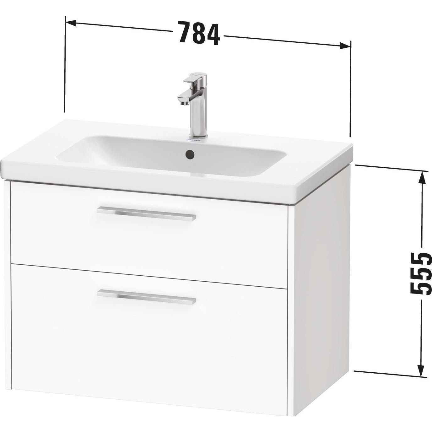 Thumbnail - Duravit, Waschbeckenunterschrank, D-Code Waschtischunterbau, 1 Auszug, 784x460mm, Siphonausschnitt, mit Griff