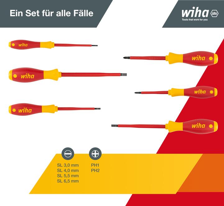Actual product image Wiha Screwdriver set (Slotted screws, Phillipps cross recess (PH))