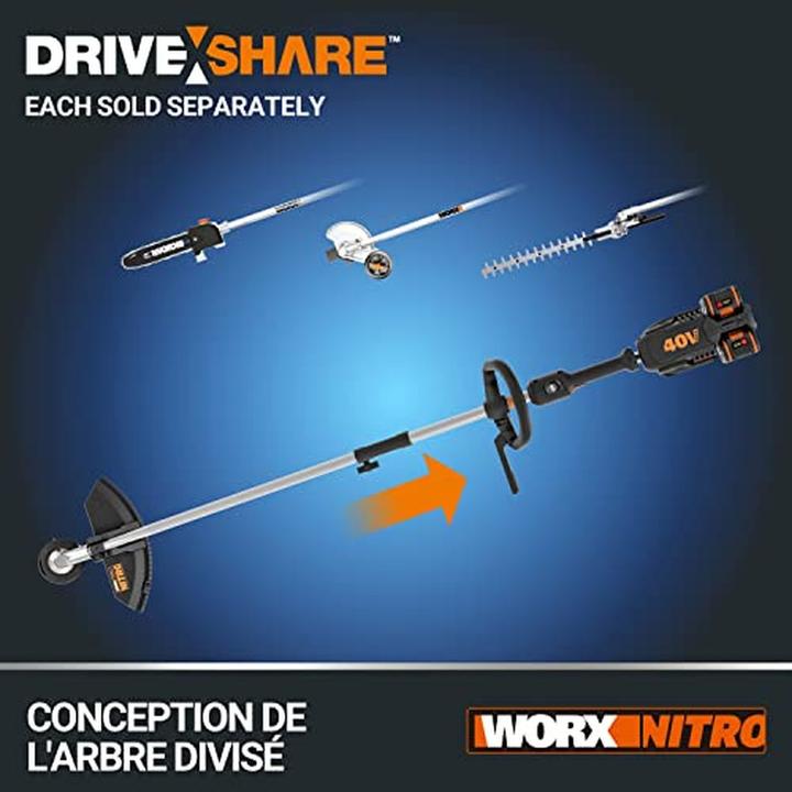 Produktbild Worx Akku Freischneider WG186E.92, 2x20 V(40V) ohne Akku und Ladegert (Metallschneideblatt)