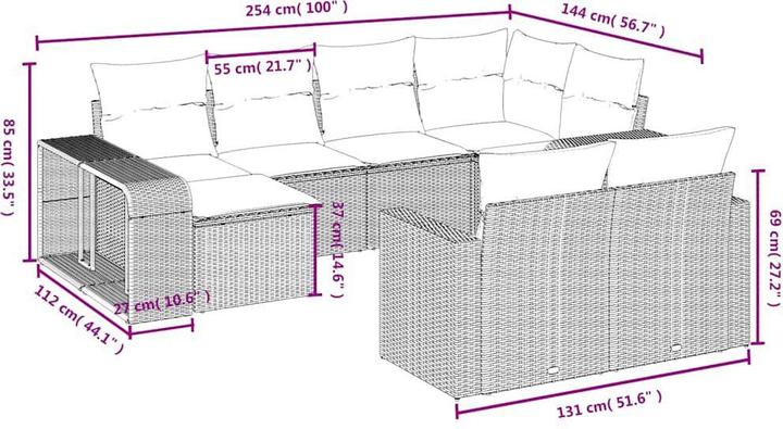 Produktbild vidaXL Garten Sofagarnitur
