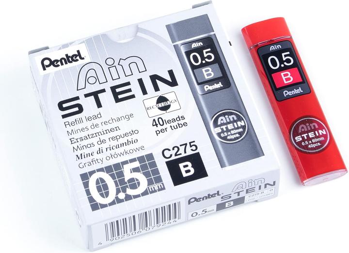 Image du produit Pentel C275 Feinminen-Set, Härtegrad B (12 Dosen á 40 Minen) (12 pcs, 0.50 mm, B)