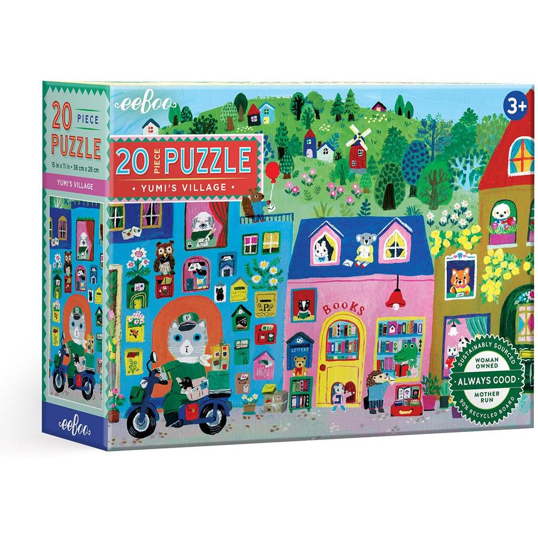 Eeboo - Puzzle 20 pcs - Yumi's Village (EPZY863) (20 pezzi)