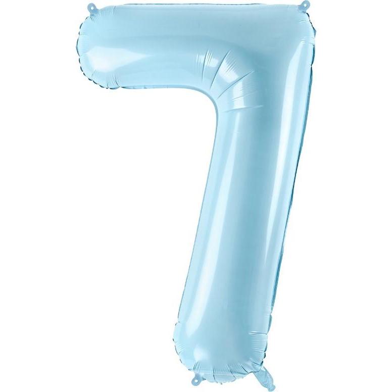 Partydeco Alu-Ball Ziffer "7" Hellblau