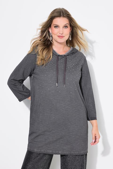 Produktbild Miamoda T-Shirt, A-Linie, ColdDyed, Strass-Verlauf, Kapuze (42)