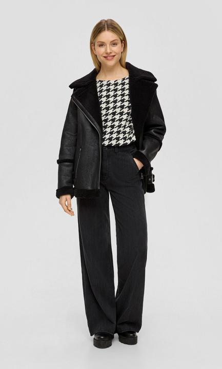 Produktbild s.Oliver Sweatshirt Sweatshirt mit Hahnentritt-Muster (36)