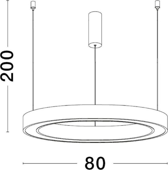 Productafbeelding Nova Luce STING LED hanglamp wit 50W warm wit 200x80cm dimbaar 9558603 (2968 lm)