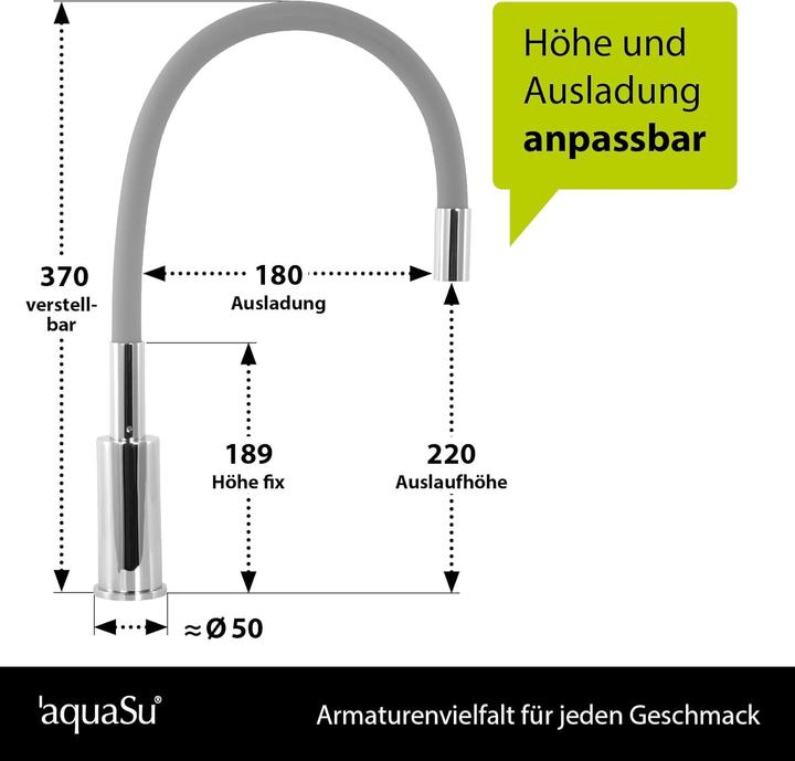 Actual product image AquaSu Küchenarmatur Lago Multi 2.0 mit Wassersparfunktion