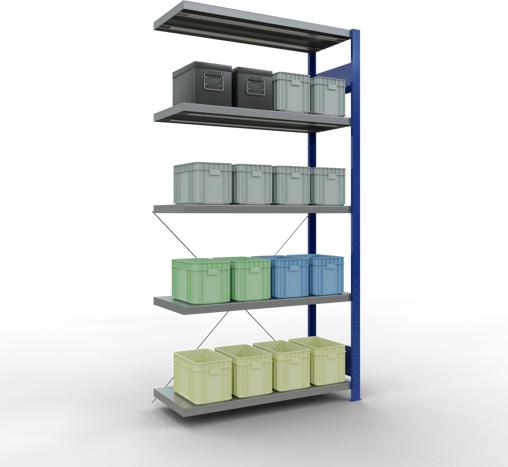 Produktbild Schulte Lagertechnik Stecksystem Anbauregal MULTIplus250 mit Kreuzstrebe