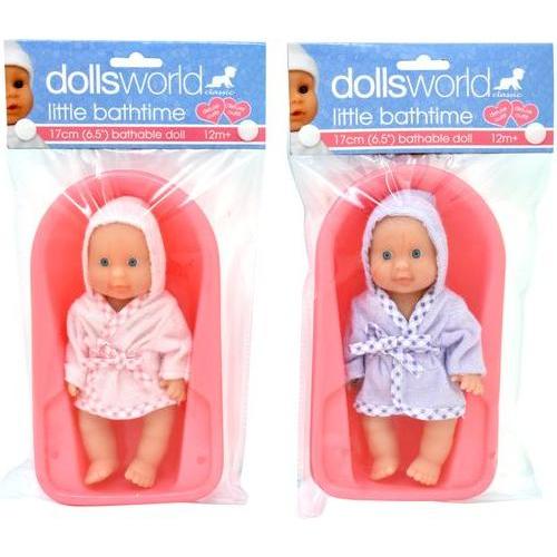 Dolls World idee+spiel bambola da bagno con vasca 17 cm