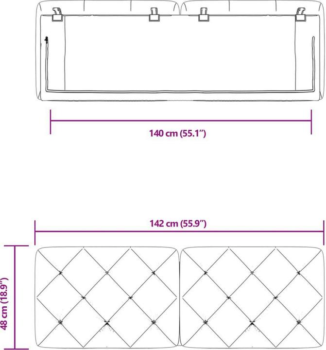 Produktbild vidaXL Kopfteil-Kissen (142 x 6 x 48 cm)