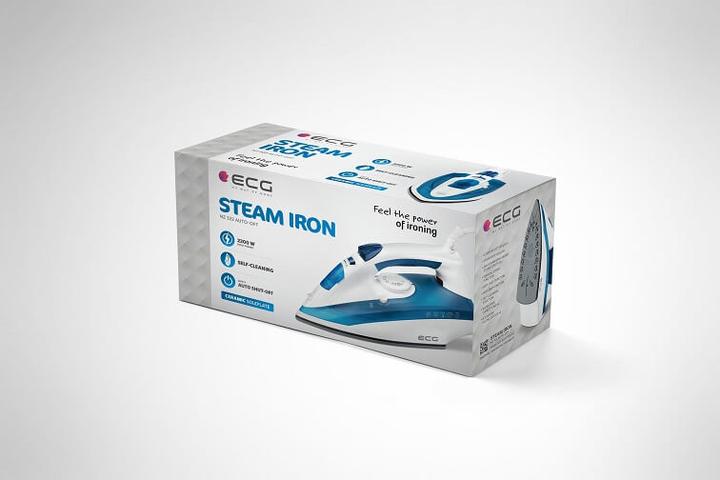 Produktbild ECG ECGNZ322AutoOff Iron, 2200w, plastic, White / blue (100 g/min)