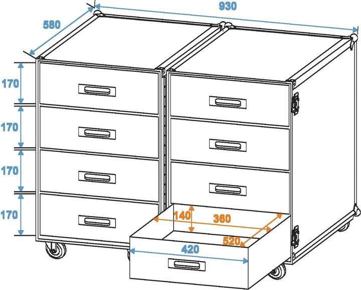 Immagine prodotto Omnitronic Custodia Universal Roadie a doppio cassetto DD-2 (Universale)