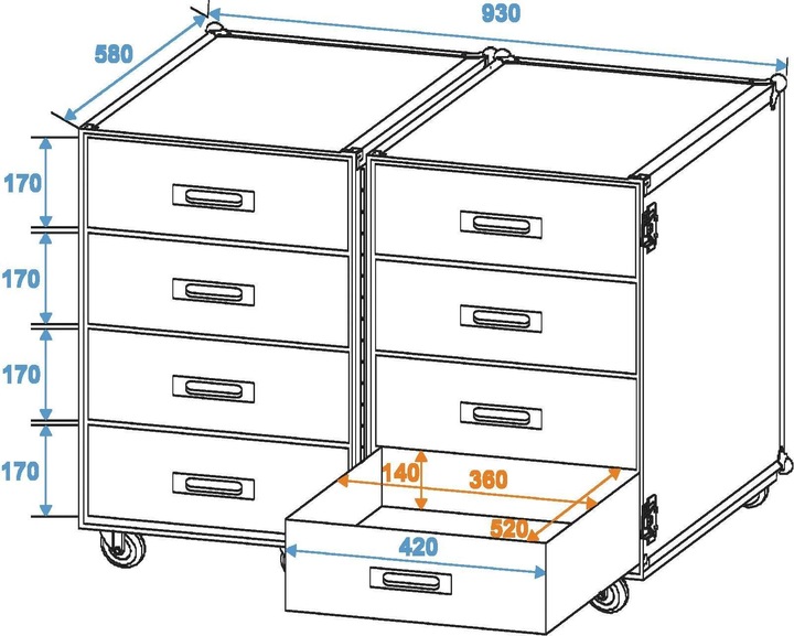 Produktbild Omnitronic Universal-Roadie-Case Double Drawer DD-2 (Universal)