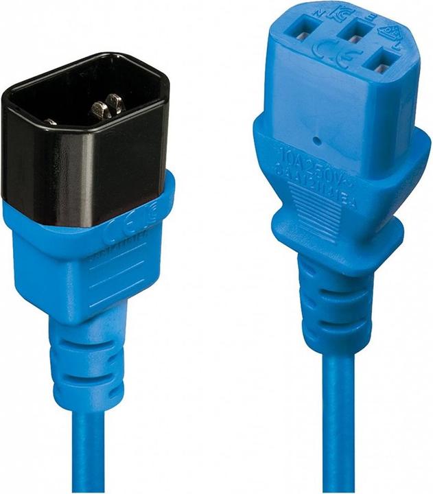 Produktbild Lindy 1m IEC Verlaengerung, blau (1 m, C13)