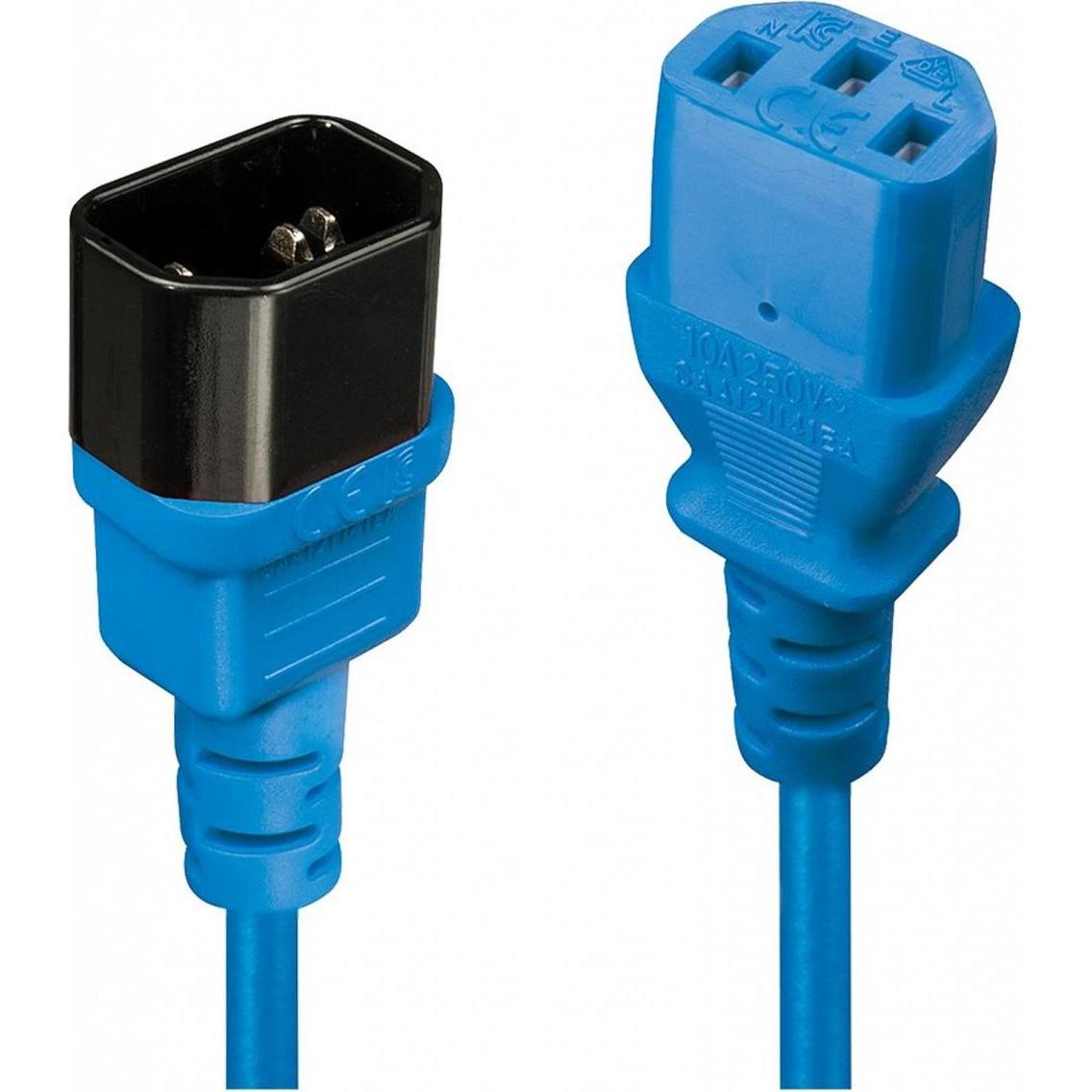 Lindy, Verlängerungskabel, 1m IEC Verlaengerung, blau (1 m, C13)