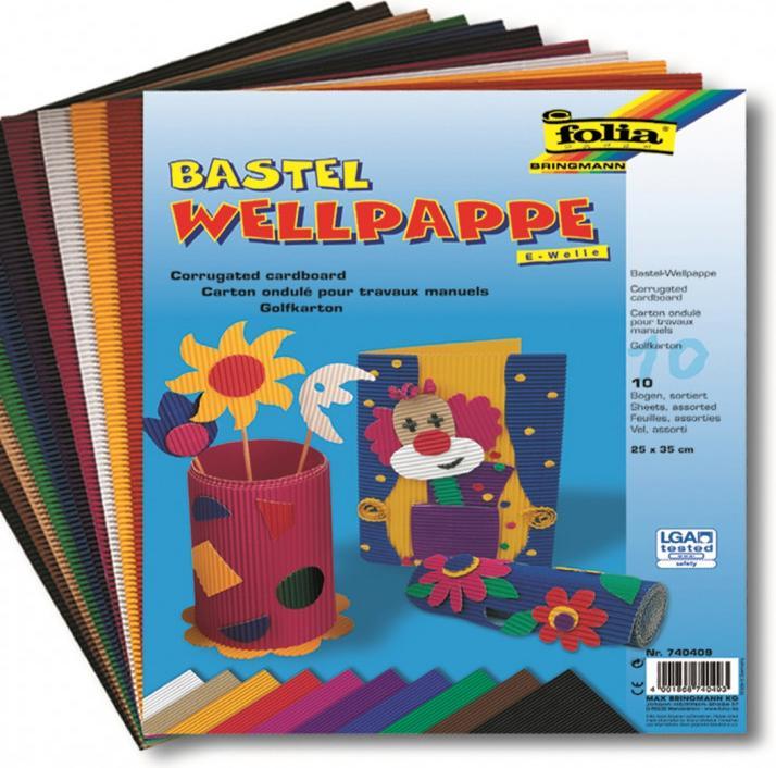 Produktbild Folia Wellpappe 10-farbig sortiert (170 g/m², 10 x)