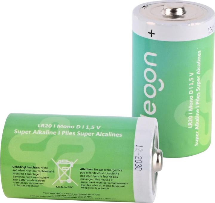 Produktbild Ideoon 2er-Set Premium Batterien Typ D Mono - LR20 Alkaline 1,5V - Langlebige Energie (2 Stk.)
