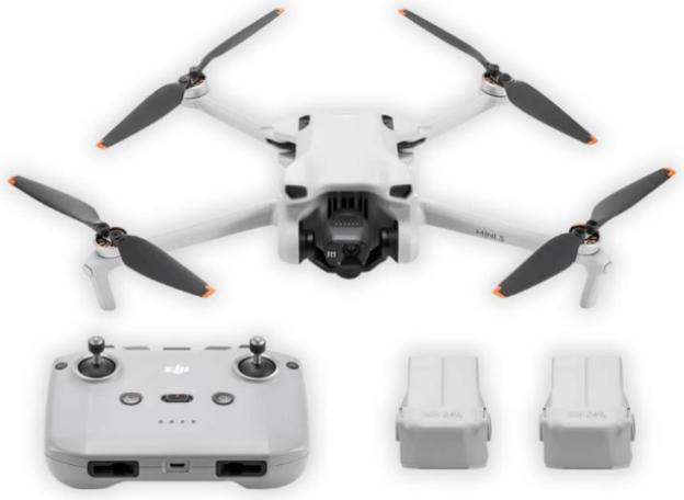 Actual product image DJI Dronas Mini 3 Fly More Combo su RC-N1 valdymo pultu ir papildomais aksesuarais (38 min, 248 g, 12 Mpx)