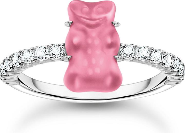Immagine prodotto Thomas Sabo Anello con mini orsetto e pietre in oro rosa (50, 925 Argento)